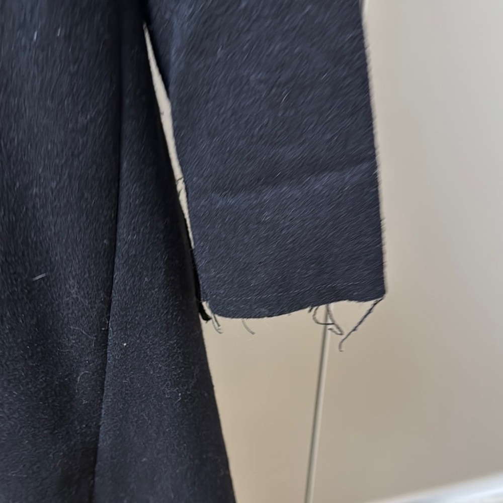 Urban Renewal Vintage Fabric Black Trench Coat Longline Style - Picture 14 of 14